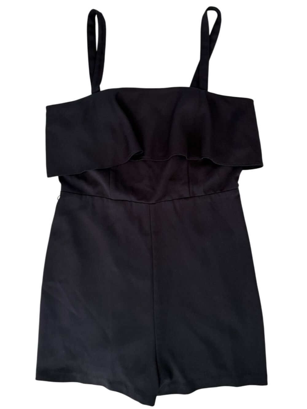 Express Black Ruffle Spaghetti Strap Romper Playsuit Women Size M -Pre Owned-